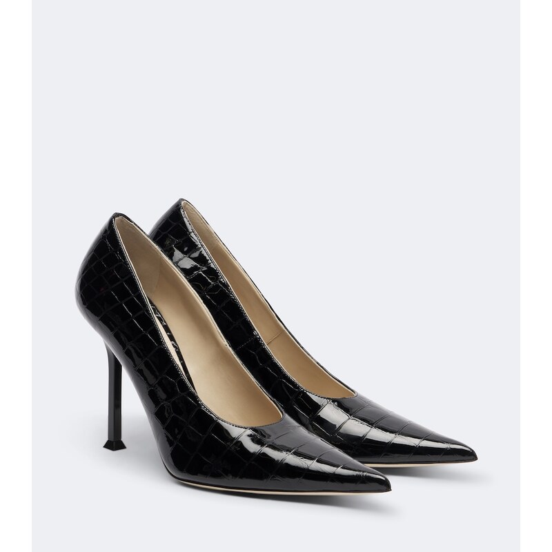 Christen Helix snake-effect leather pumps