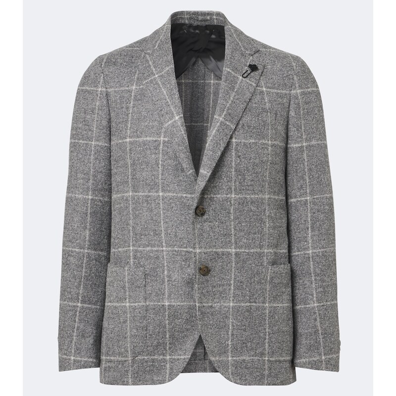 Lardini Checked alpaca and wool-blend blazer