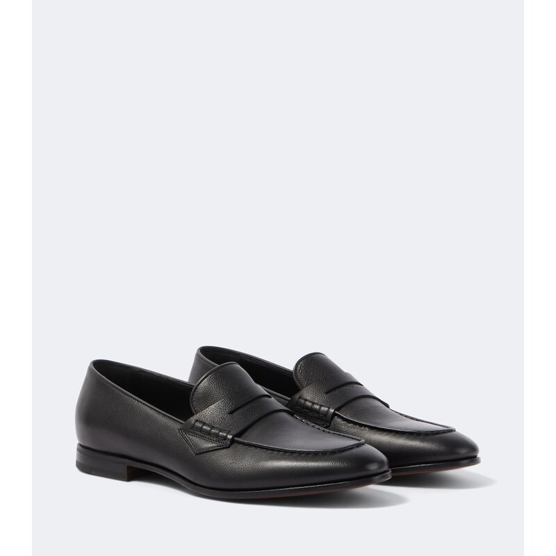 Canali Leather penny loafers