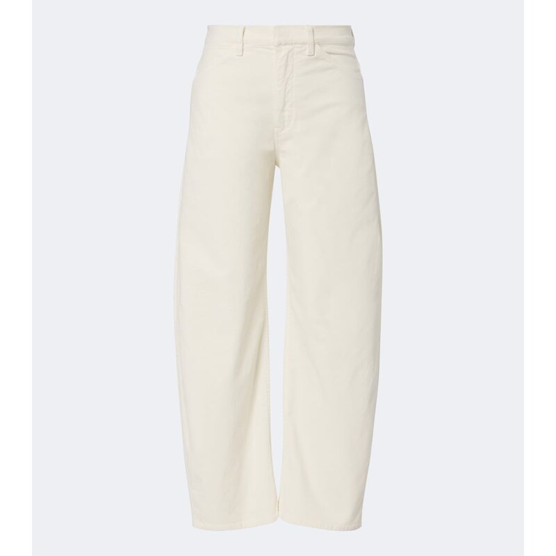 Nili Lotan Tribeca cotton-blend corduroy barrel-leg pants