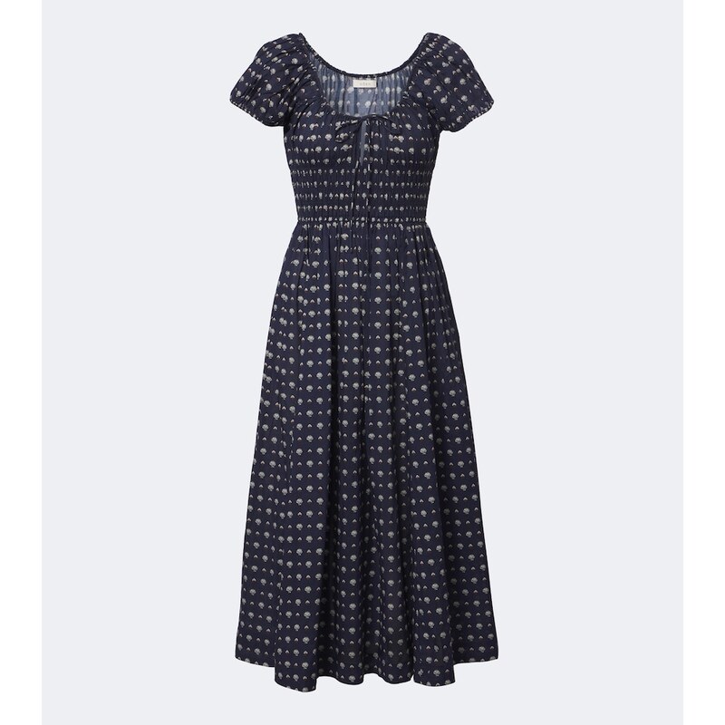 Dôen Quinn printed cotton poplin midi dress