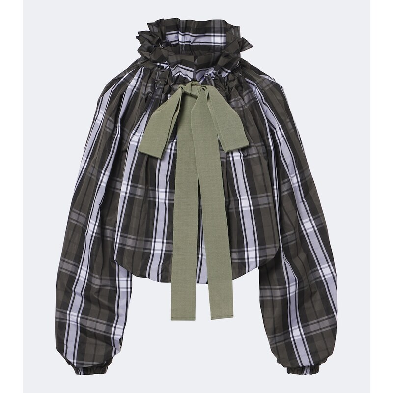Patou Bow-detail checked top