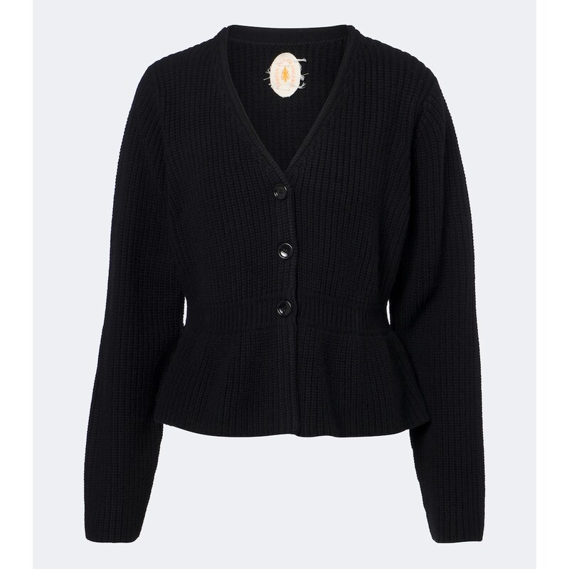 Jardin des Orangers Peplum wool and cashmere cardigan