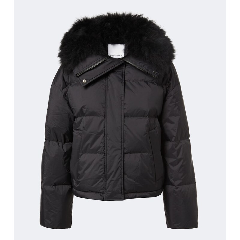 Yves Salomon Doudoune shearling-trimmed down jacket