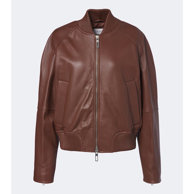 Sportmax Leather bomber jacket