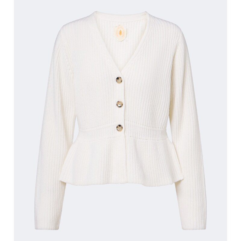 Jardin des Orangers Peplum wool and cashmere cardigan