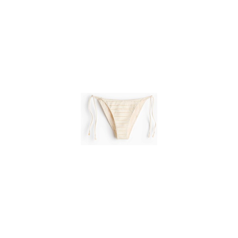 H&M - Zavazovací bikinové kalhotky tanga - Krémová