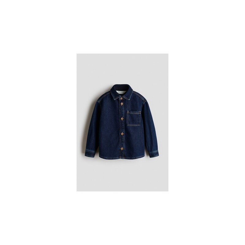 H&M - Denim overshirt - Tmavý Denim Blue