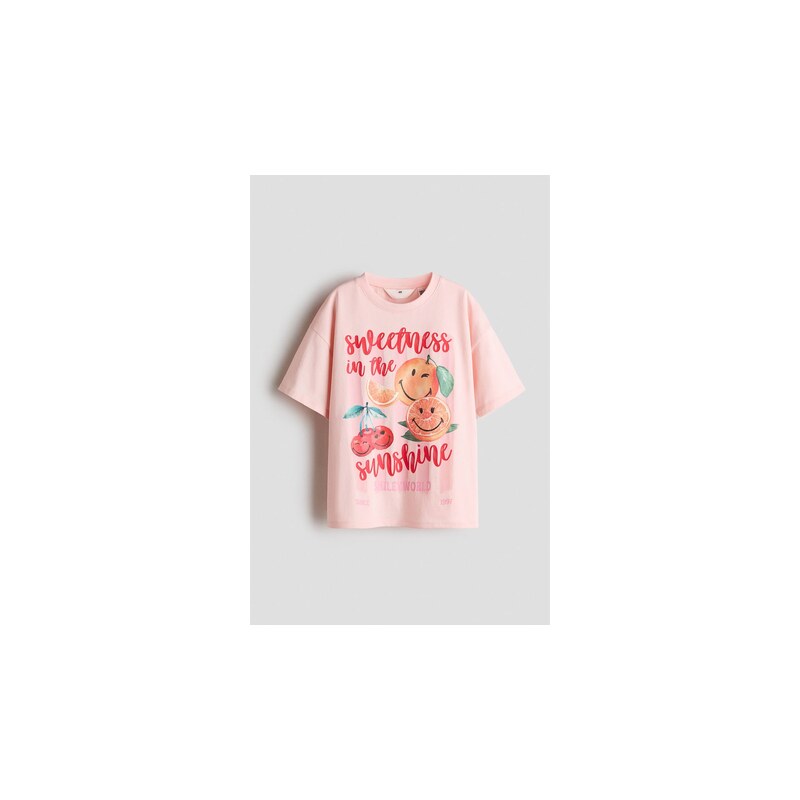 H&M - Bavlněné tričkos potiskem - Světle Růžová/Smileyworld