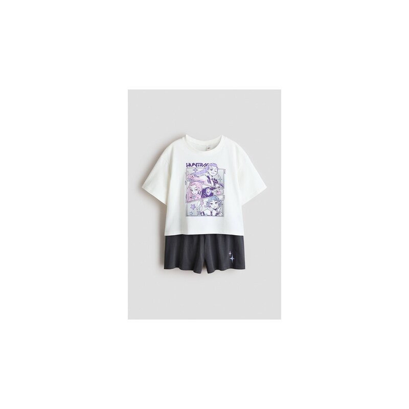 H&M - Bavlněné pyžamos potiskem - Bílá/Kpop Demon Hunters