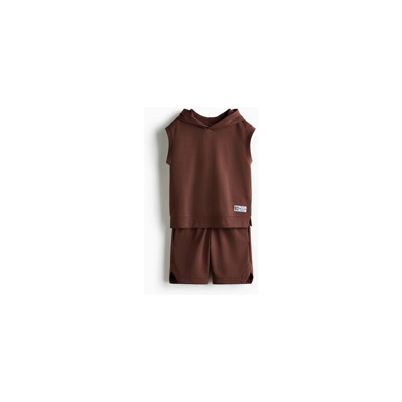 H&M - Sportovní souprava Regular Fit DryMove - Tmavě Hnědá