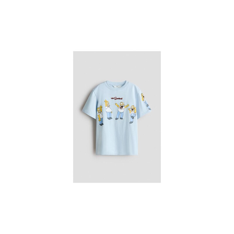 H&M - Tričkos potiskem - Bleděmodrá/Simpsonovi