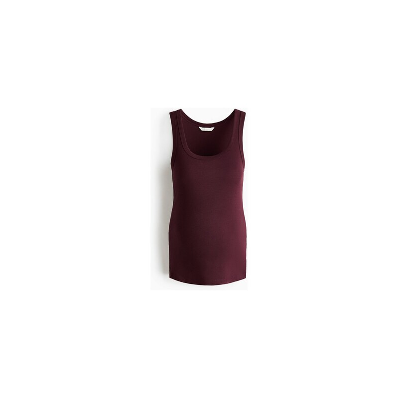 H&M - MAMA Žebrované tílko - Vínová