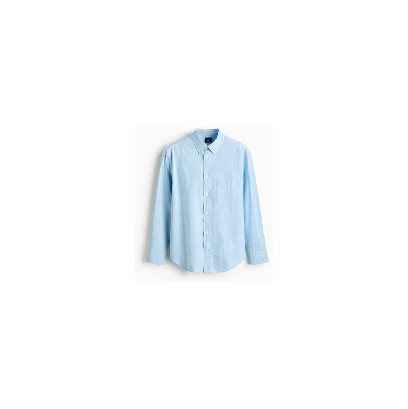 H&M - Oxfordská košile Relaxed Fit - Bleděmodrá/Proužky