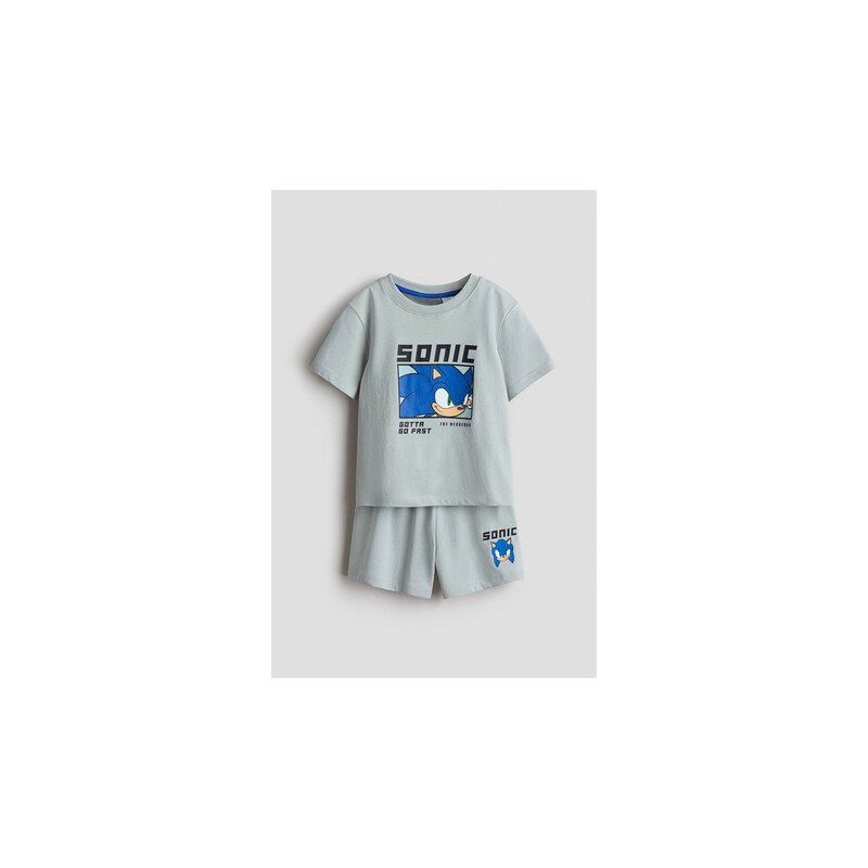 H&M - Bavlněné pyžamos potiskem - Tyrkysová/Ježek Sonic