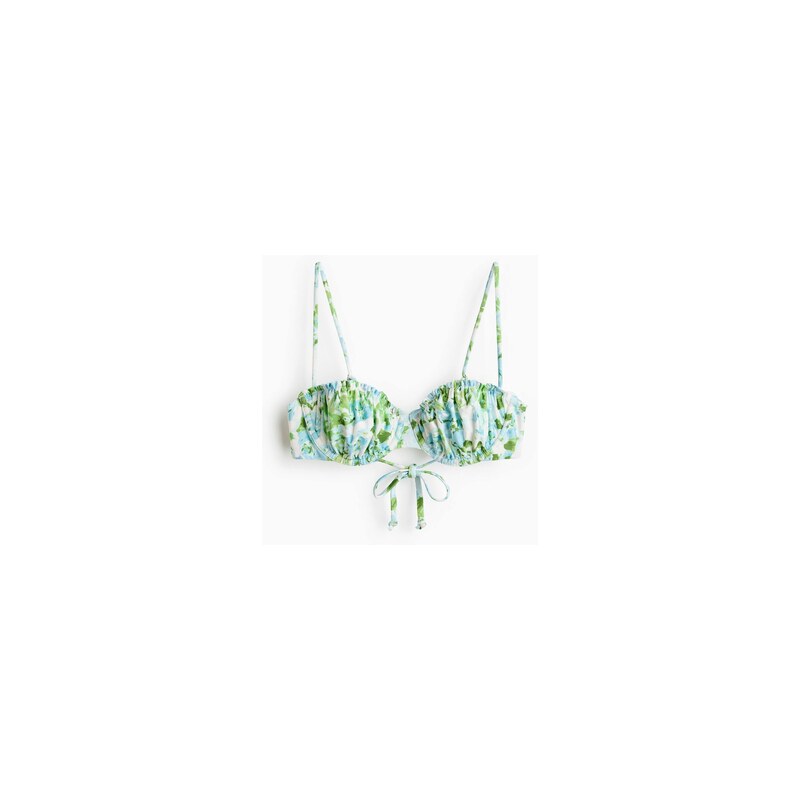 H&M - Bikinová podprsenka - Jasně Zelená/Květy