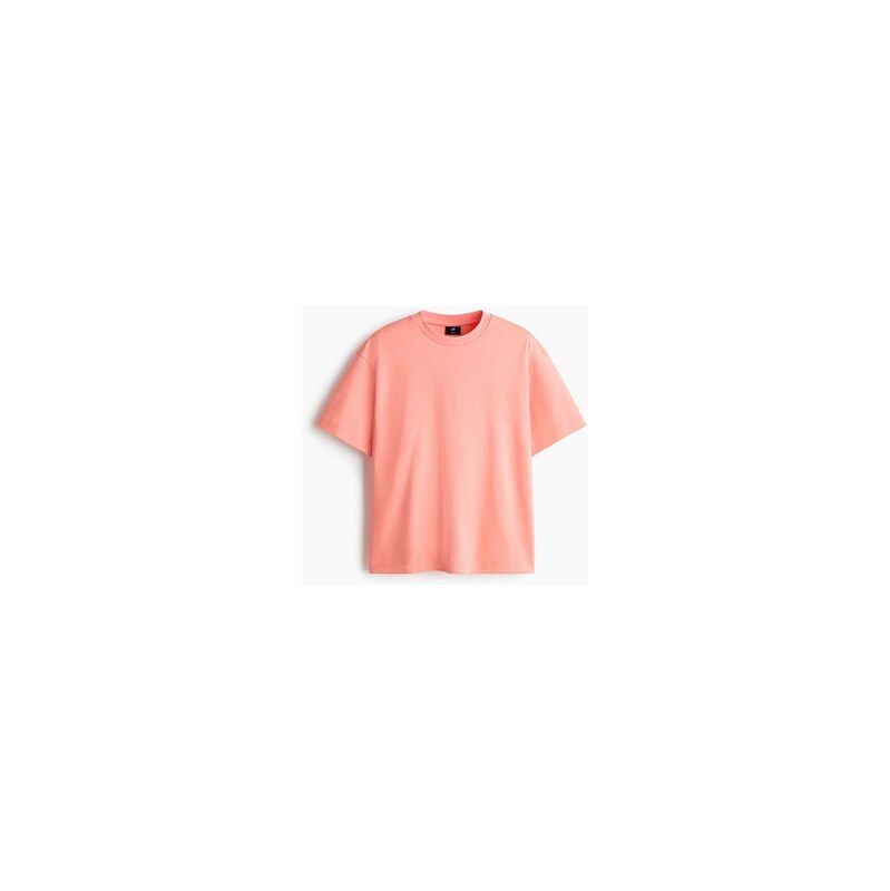 H&M - Interlockové tričko Loose Fit - Korálově Růžová