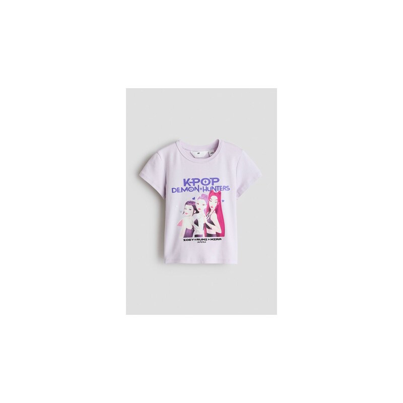 H&M - Bavlněný tops tištěným motivem - Fialová/K-Pop Demon