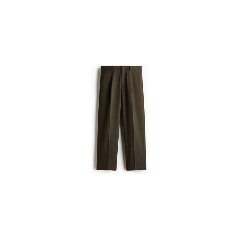 H&M - Elegantní kalhoty Regular Fit - Tmavě Zelená Khaki
