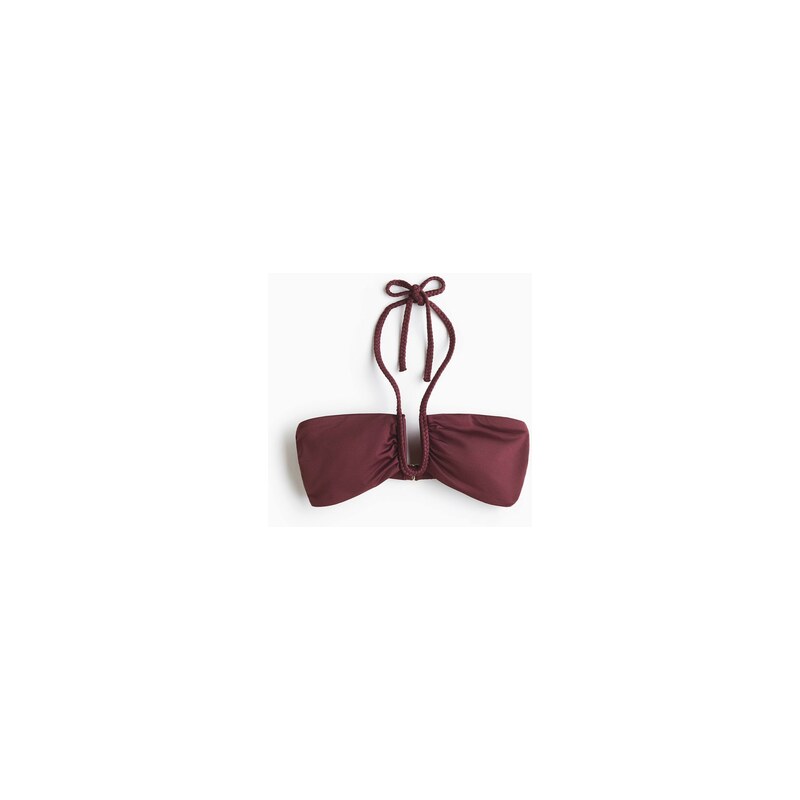 H&M - Vyztužená bikinová podprsenka bandeau - Švestkově Fialová