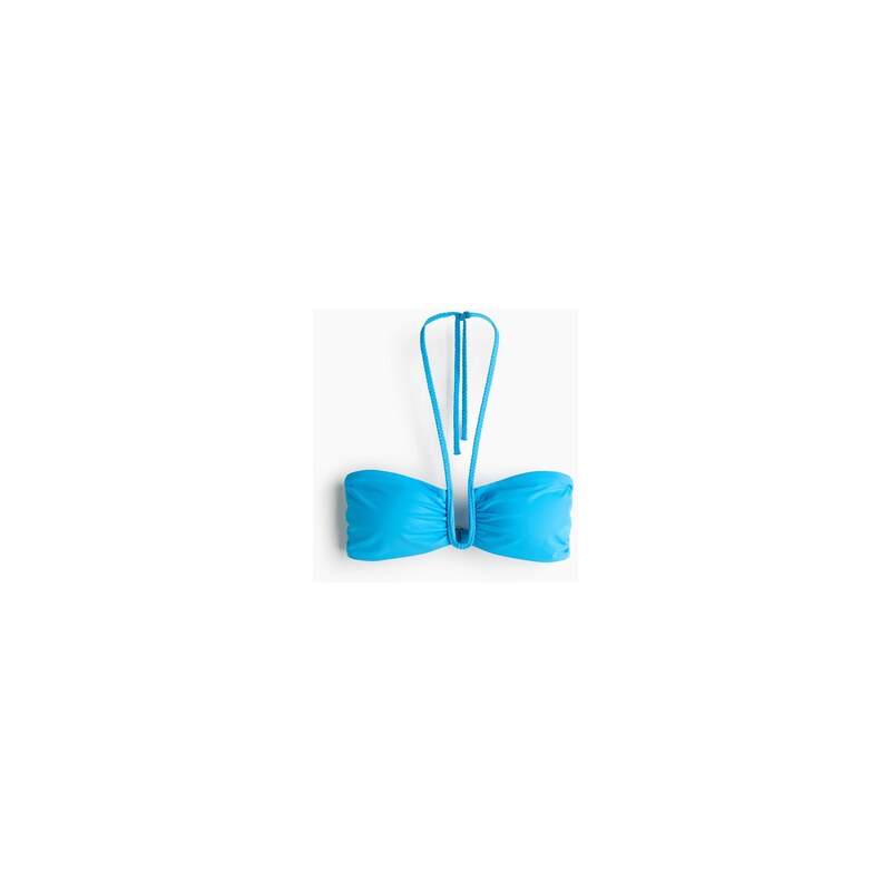 H&M - Vyztužená bikinová podprsenka bandeau - Modrá