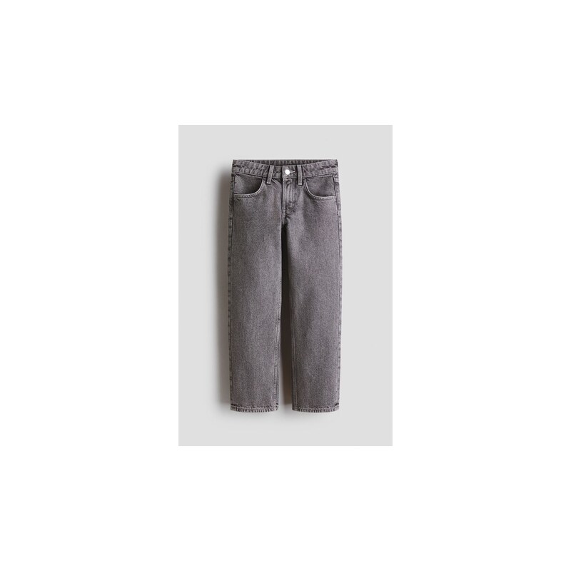 H&M - Relaxed Straight Fit Jeans - Šedý Denim