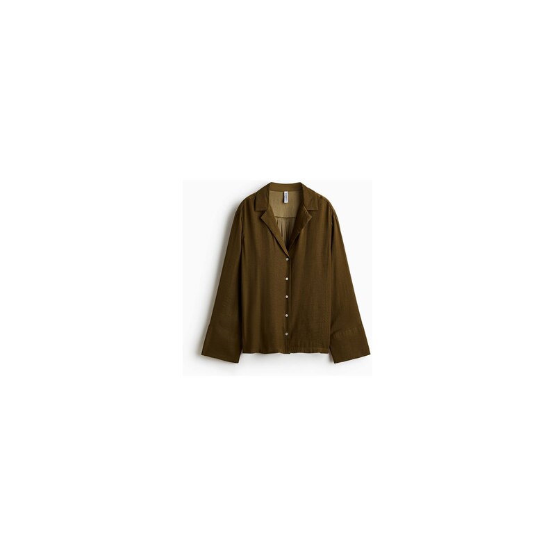H&M - Košiles rozhalenkou - Tmavě Zelená Khaki