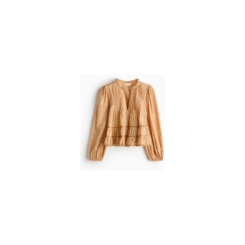 H&M - Halenka sesámky - Tmavě Béžová/Květy