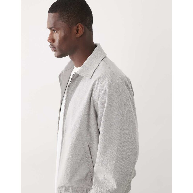ASOS DESIGN smart co-ord oversized Harrington jacket in light