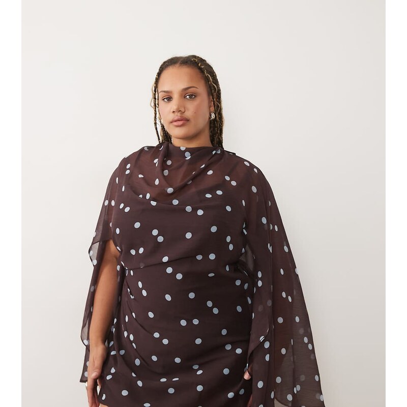 ASOS Curve ASOS DESIGN Curve high neck drape front extreme cape