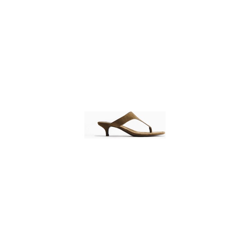 H&M - Sandálky na podpatku - Khaki Zelená