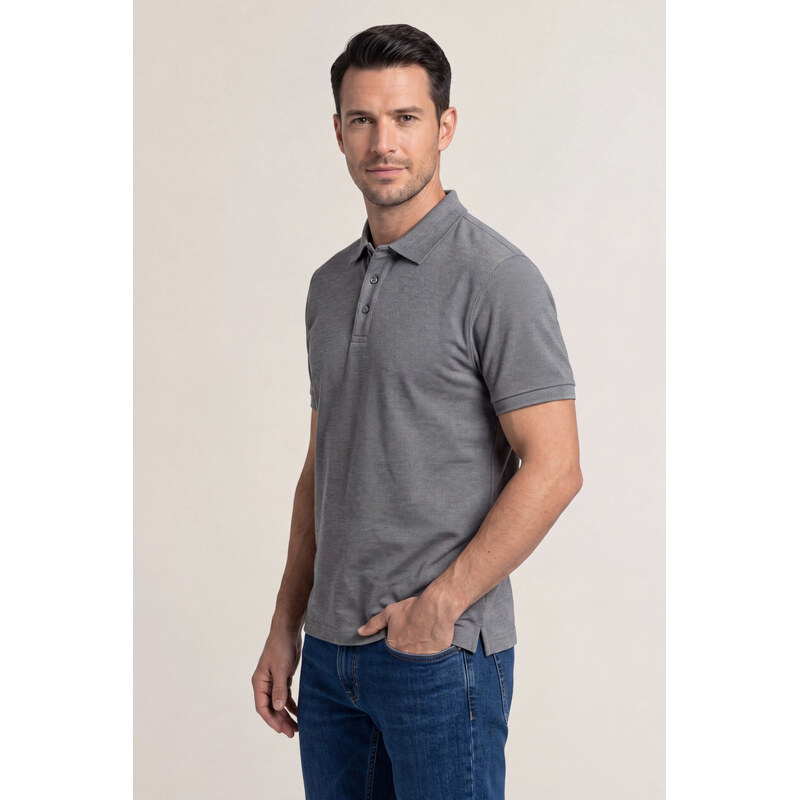 POLOKOŠILE GANT TWILL SS POLO CHARCOAL MELANGE
