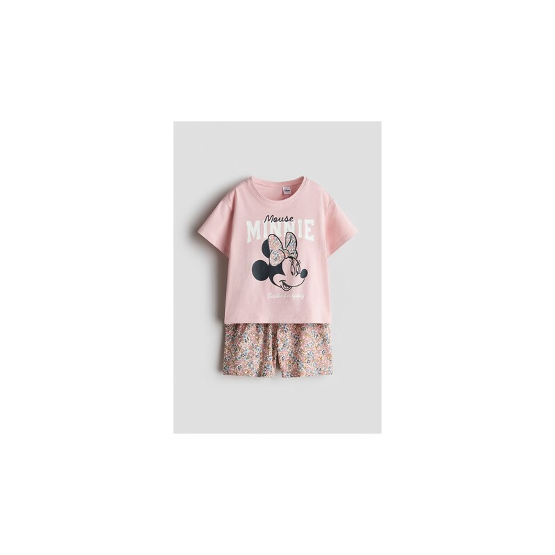 H&M - Bavlněné pyžamos potiskem - Světle Růžová/Myška Minnie