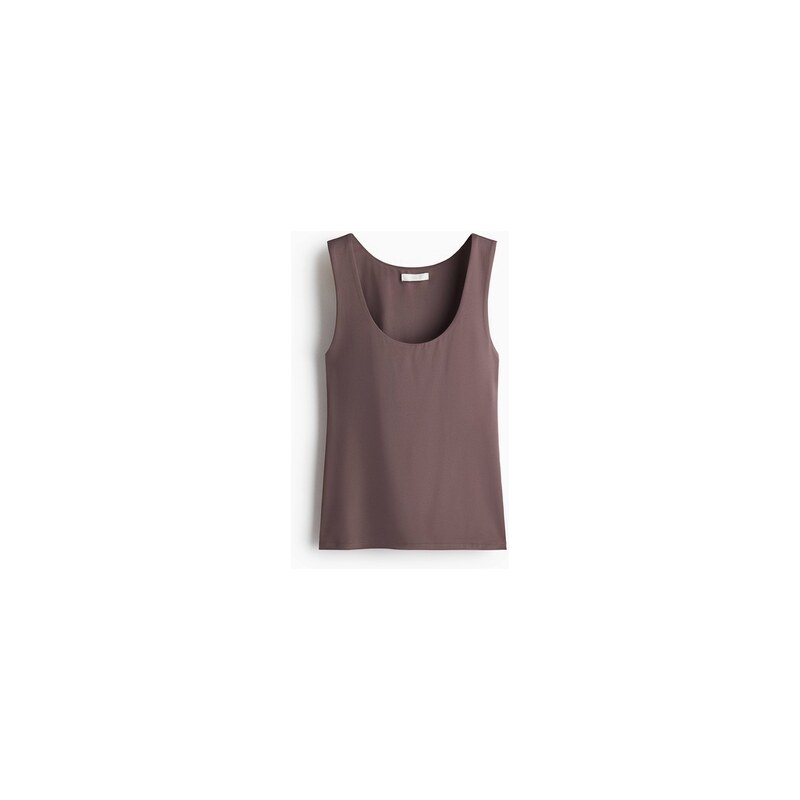 H&M - Tílko z mikrovlákna - Tmavá Hnědošedá