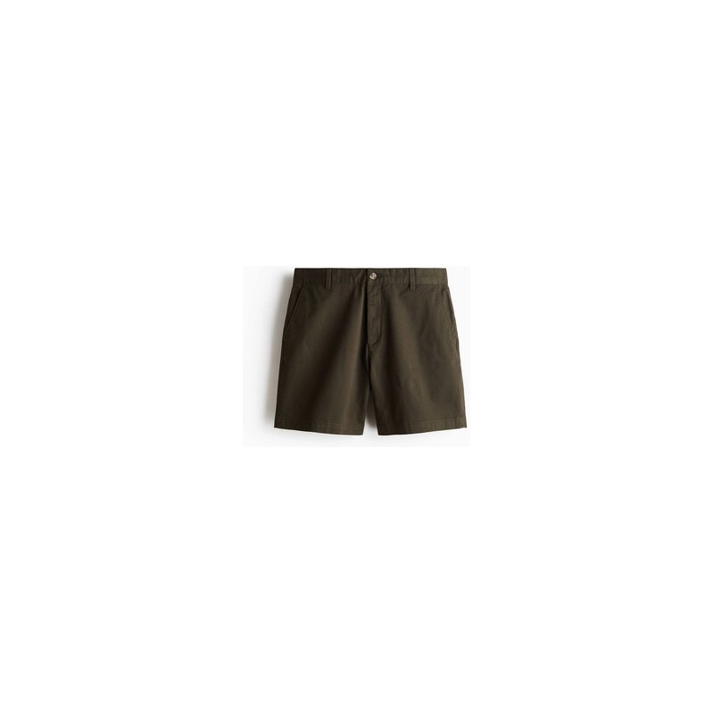 H&M - Bavlněné šortky chino Regular Fit - Tmavě Zelená Khaki