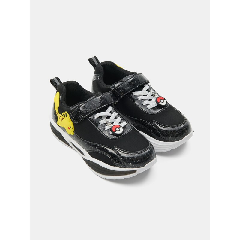 Sinsay - Sneakersy z imitace kůže s LED světýlky Pokémon - černá