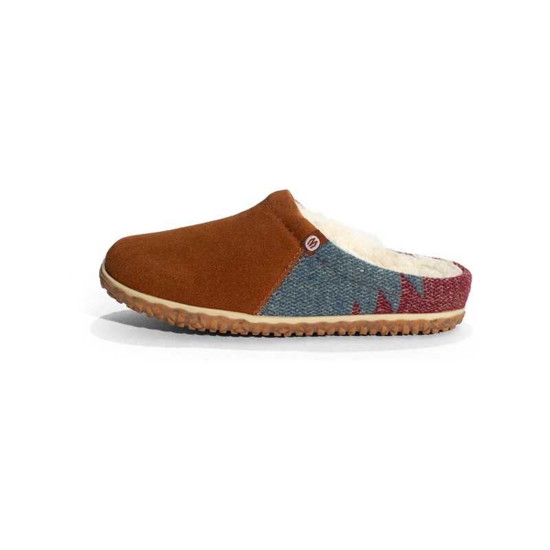 Minnetonka Pantofle Tahoe enciánová modrá / koňaková / bordó
