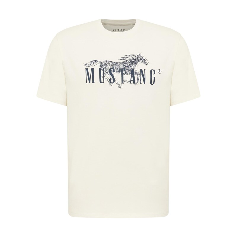 MUSTANG Tričko Austin tmavě modrá / offwhite