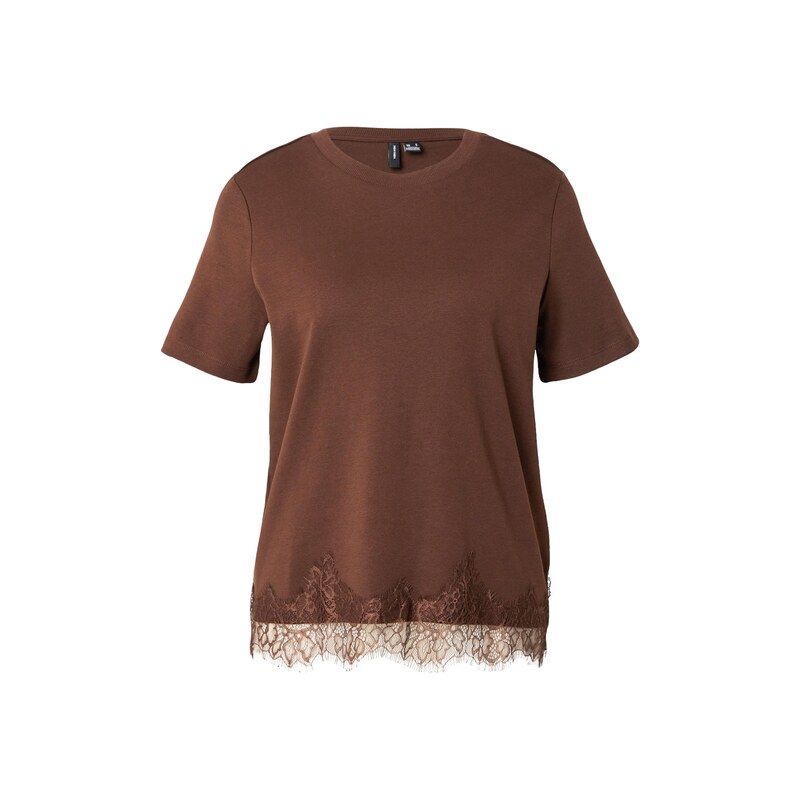 VERO MODA Tričko VMSara světle hnědá / tmavě hnědá