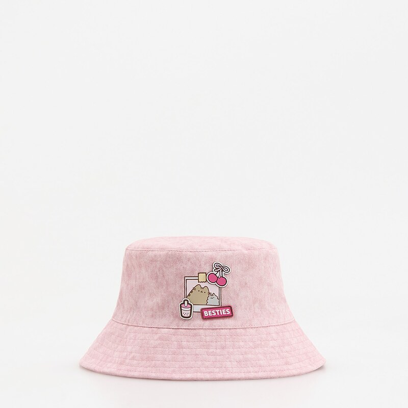 Reserved - Džínový klobouk Pusheen - růžová