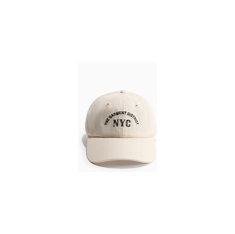 H&M - Kšiltovka z bavlněného kepru - Světle Béžová/Nyc