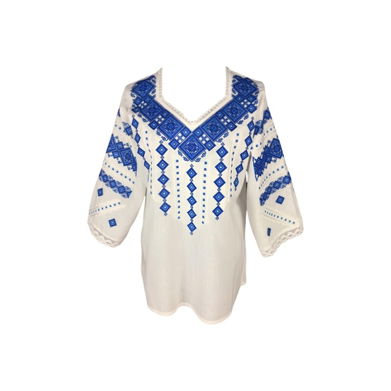 Rody’s forever Krojová halenka Damenbluse IL26 weiß/blau ,