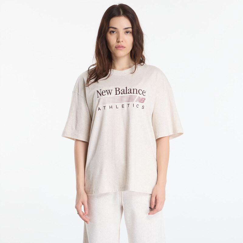 Tričko New Balance Trackside Oversized T-Shirt Linen Heather S