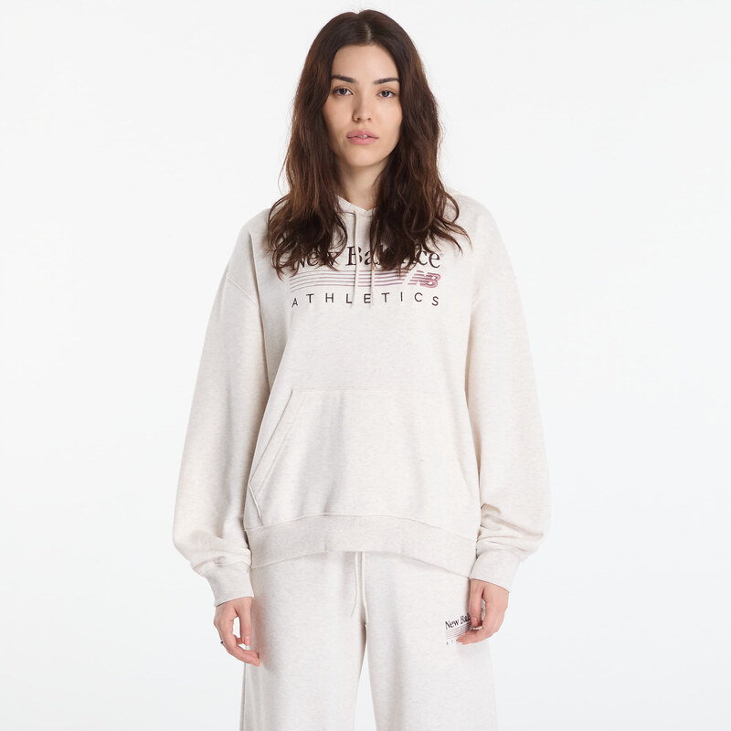 Mikina New Balance Trackside French Terry Hoodie Linen Heather S