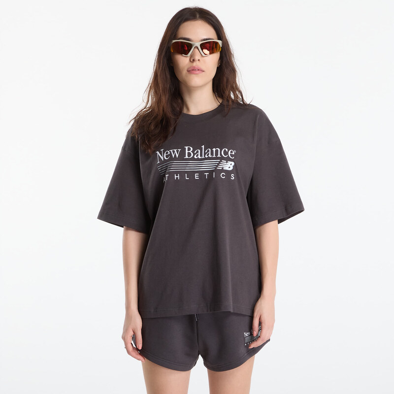 Tričko New Balance Trackside Oversized T-Shirt Black Cement S