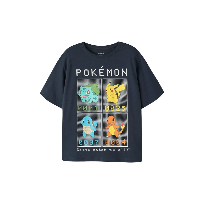 NAME IT Tričko NKMJIS POKEMON námořnická modř / žlutá / oranžová