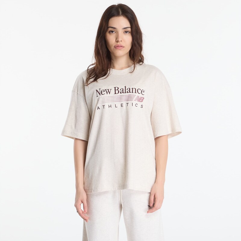 Tričko New Balance Trackside Oversized T-Shirt Linen Heather L