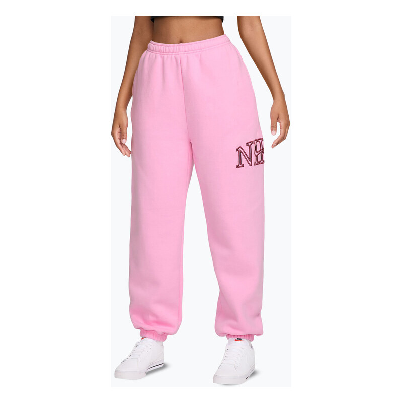 Dámské kalhoty Nike Studio Fleece pink rise/pink smoke