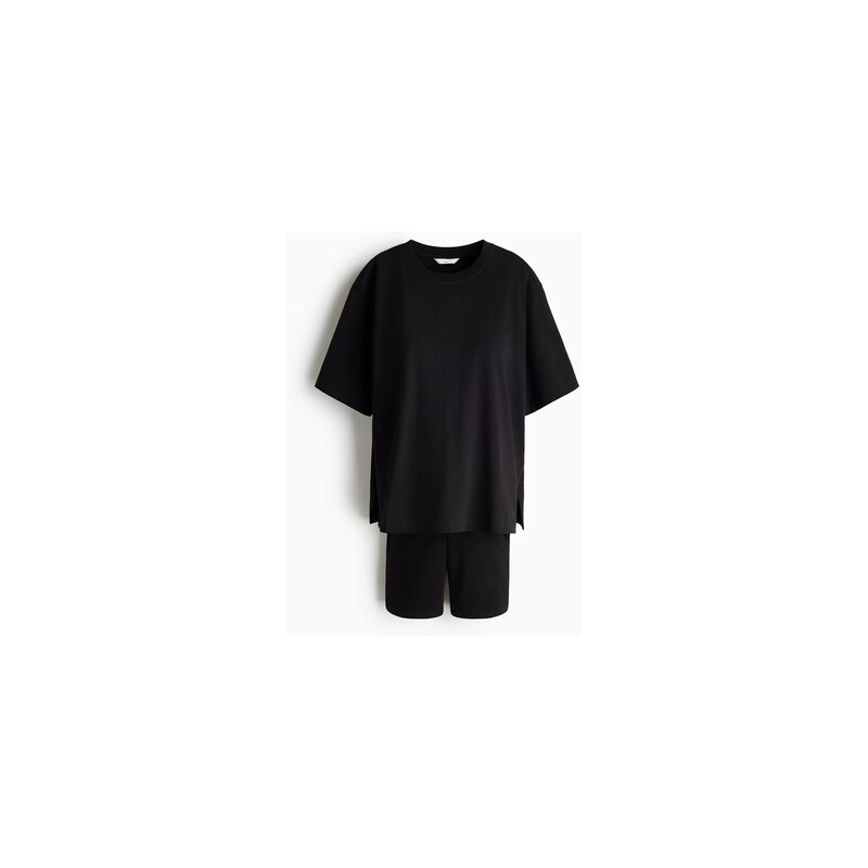 H&M - MAMA Dvoudílná souprava z bavlněného žerzeje - Černá