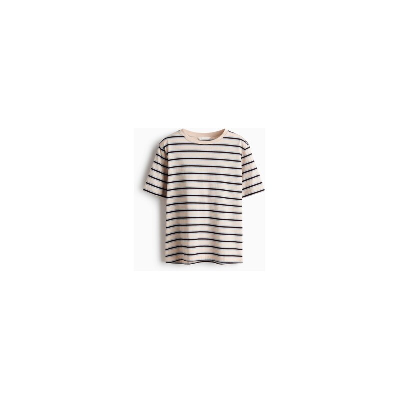 H&M - Tričkos potiskem - Světle Béžová/Proužky